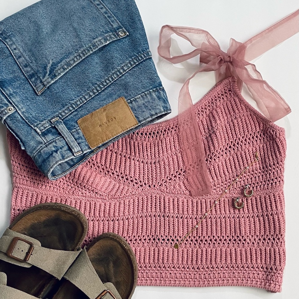 Lulus Pink Tie Tank Top